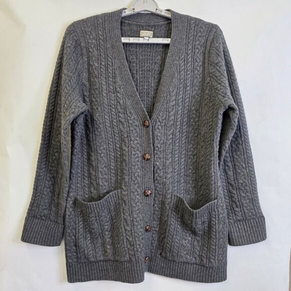 Duluth Trading co. cable knit  wool ; cashmere Cardigan - Picture 1 of 5